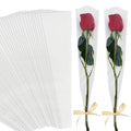 BEISHIDA 100 PCS Single Rose Sleeve Bouquet Bags Plastic Single Flower Wrapping Rose Packaging For Mother's Day Graduation Wedding Birthday Valentine's Day Party (Transparent) - color: Fully Transparent, size: 1 count (Pack of 100)