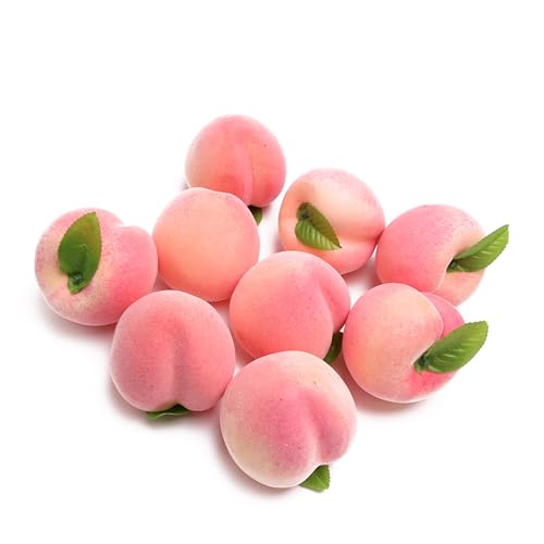 Caihao 9PCS Fake Red Peach Fruit Realistic Foam Peach Fruit is Suitable for Store Decoration, Flower Arrangement, Fruit Bowls, Shops, Cabinets, Photography Props and Other Home Decorations. - color: Red Peach 09