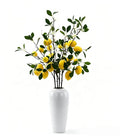 Artificial Lemon Branch Stems, 37 Inch Lifelike Faux Lemon Tree Branches with Green Leaves, Yellow and Green, 4 Pack, Home Decor - size: 37inch