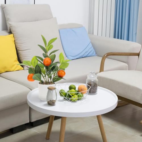Woration Artificial Orange Plant Potted 14.5inches Small Faux Fruit Orange Tree Bonsai with White Pot Table Centerpiece Farmhouse Style Home Office Desk Shelf Decoration Indoor - color: Artificial Orange Plant Potted
