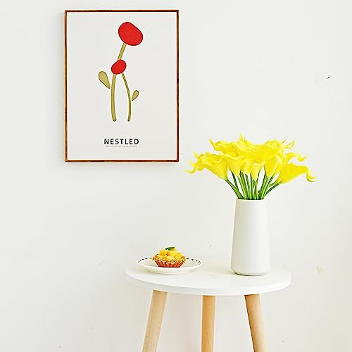 ONLY ART Artificial Pure Yellow Calla Lily 20pcs – 13.5" PU Faux Flowers with Flexible Stems, Soft Texture, for New Year and Valentine's Day Home, Wedding & DIY Decor - color: Pure Yellow