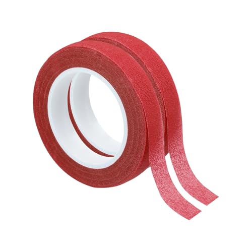 PATIKIL Floral Tape 1/2" x 30 Yard / 12mm x 30m, 2 Pack Flower Wrap Adhesive Tape for Bouquet Stem Wrapping, Red - color: Red