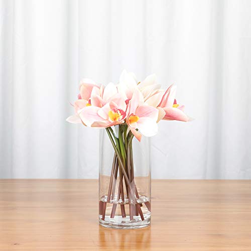 WGV Cylinder Vase, Diameter 5", Height 8", Clear Glass Floral Planter Container, Floating Candle Holder for Wedding Party Event Home Office Decor, 1 Piece - size: 5"x8"H CL