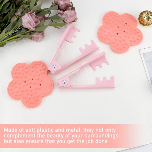 2 Sets Rose Thorn Remover for Stem, Sturdy Floral Thorn Stripper Tool Kit–Pink Flower-Shaped Steel Leaf Strippers for Florists, DIY Bouquets, Garden Arrangements
