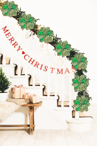 Briful 3PCS Magnolia Artificial Flowers 21.2" Green Gold Fake Magnolia Flower Stems with Specially Designed Mottled Petals Christmas Tree Flowers for Holiday Wreath Garland Xmas Decor - color: Green Gold