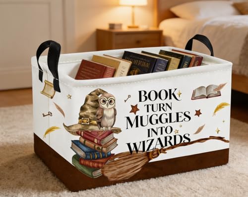 Essme Rectangular Kids Baskets,Magic Storage Box,Cute Basket for Kids with Handles for Room Decor, Book Bins,Shelf Basket.(Magic) - color: Magic