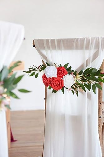 100pcs White Artificial Rose Flower Heads, 3inch Red Foam Roses Bulk Stemless Fake Flower Heads for DIY Crafts,Cake Decoration Wedding,Baby Shower Flower Centerpieces(White&Red) - color: White&red
