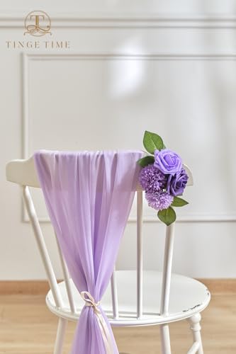 TINGE TIME Purple Flowers, Fake Flower Leaf Artificial Flower with Stems for DIY Wedding Bouquets Table Centerpieces Baby Shower Home Party Floral Arrangements Decorations - color: Purple