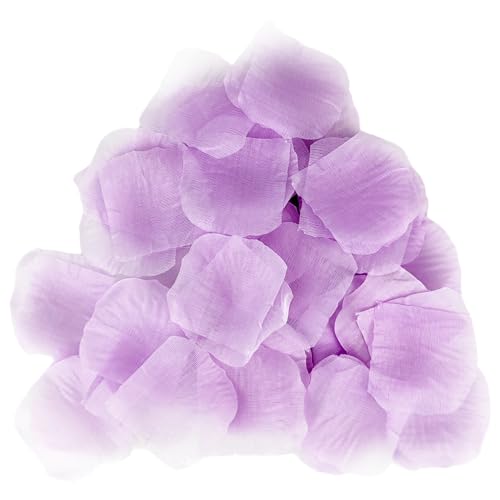 JHFGJGH 500 Pcs Exquisite Light Purple Rose Petals, Emulation Silk Rose Petals, Artificial Flower Petals for Romantic Nights, Weddings, Events, and Valentine's Day Deco (Light Purple) - color: Light Purple