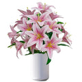 Artificial Purple Lilies Flowers,10Pcs Faux Lily Flower,20''Tiger Lily Branch with 2 Full Blooms , Faux Fake Lilies Plants for Wedding Bouquet Home Party Indoor Floral Arrangements (10, purple) - color: Purple