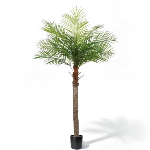 7ft Tall Artificial Palm Tree for Outdoor Indoor Decor,UV Resistant Faux Silk Plants Perfect for Patio Poolside Yard Living Room Office Decor - color: 7ft-1pole