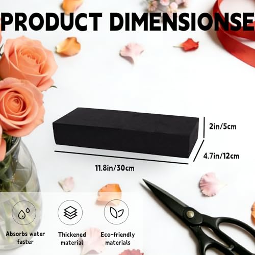 12 Piece Reusable Floral Foam Blocks, 11.8 x 4.7 x 2 Inch, Water Resistant, for Artificial Flower Arrangements, Outdoor Planters, Wedding Decor (12, 11.8 x 4.7 x 2) - size: 11.8 x 4.7 x 2