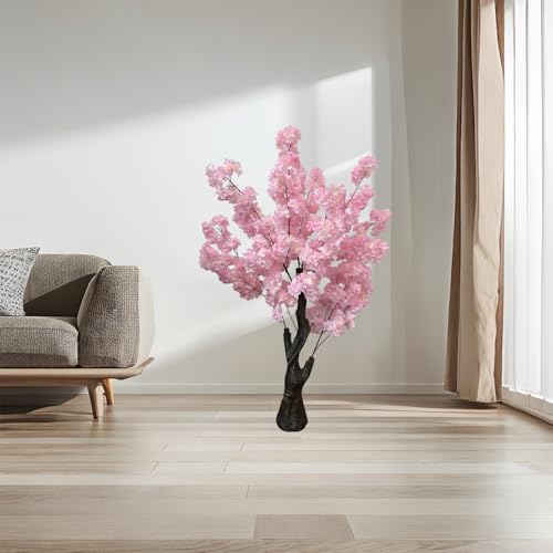 Artificial Cherry Blossom Tree, 4.3FT 2 Pack Pink Faux Cherry Blossom Tree for Home, Wedding & Party Decoration, Indoor & Outdoor - color: Pink 2pack
