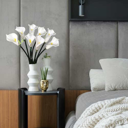 8 Pcs Calla Lily Artificial Flowers 26 Inch Lilies Flowers Floral Bouquet for Home Table Party Wedding Decor (White) - color: White
