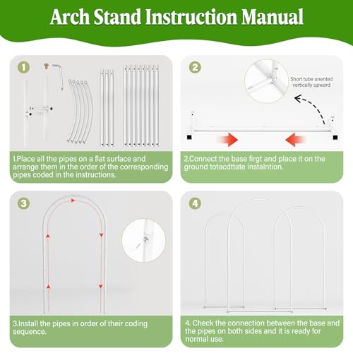 6FT Metal Wedding Arch Backdrop Stand,Stable Wedding Arch Frame for Wedding Ceremony Birthday Party Baby Shower Graduation Anniversary Floral Decoration,White - size: 6x2.6FT White