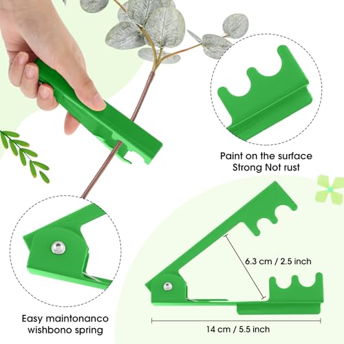 Lasnten 4 Pcs Rose Thorn Stripper Tool Set, Flower Stem Cleaner & Leaf Remover for Bouquet DIY, Floral Arranging, Wedding Flower Preparation, Florist Tools, Gifts for Bloom Lovers (Green) - color: Green