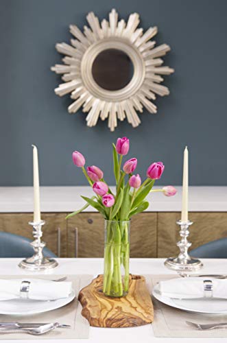KaBloom - Bouquet of Fresh Pink Tulips with Vase - Fresh Flowers for Birthday, Valentine's & Mother's Day - color: Pink, size: 10, style: With Vase