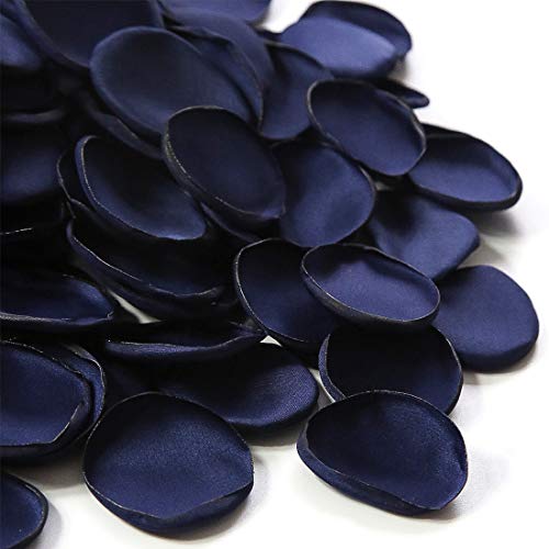 Floroom 300pcs Rose Petals Navy Blue Faux Silk Flower Petals for Wedding Flower Girl Basket Aisle Scatter Dinner Table Centerpieces Party Confetti Bridal Shower Romantic Night Decoration - color: Navy Blue, size: 300pcs