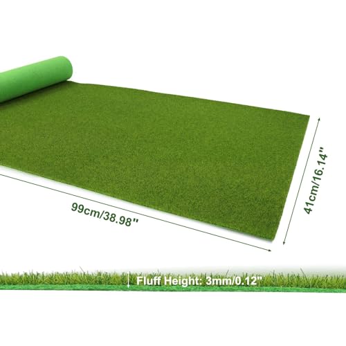 CP413GY Artificial Model Grass Mat Trains Grass Green 40 x 99cm or 16"x 38"for Decoration Craft Scenery Model DIY (3mm(0.11inch)) - size: 3mm