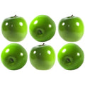 Vasefill 6-Pack Artificial Green Apple Plastic Apples Fruit Six Pieces Fake Granny Smith Manzana - color: Apple (Granny Smith)