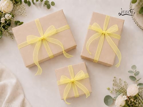 Ivory Organza Ribbon 5/8 inch x 100 Yards Sheer Chiffon Ribbon for Gift Wrapping Wedding Invitations Party Decoration Bridal Bouquets Crafts - color: Ivory, size: 5/8" X 100 Yards