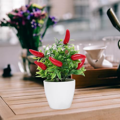 PRETYZOOM 2pcs Pepper Pepper Tree Bonsai oncini Bonsai Tree Fake Artificial Potted Plant Kitchen Decor Fake Fake s
