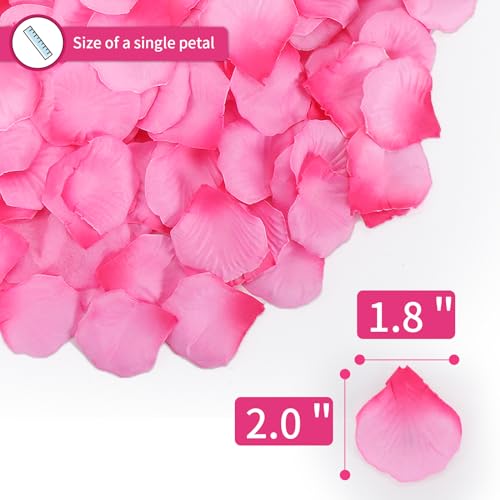 1000 Pcs Artificial Fake Rose Petals,Flower Petals for Romantic Night, Engagement, Party, Wedding, Event Flower Decorations, in Bulk(Light Rose with Dark Rose) - color: Light Rose With Dark Rose, size: 1000Pcs