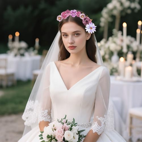 Faux Flower Small Artificial Flower Wedding Party DIY Home Decoration (27, Purple) - color: Purple