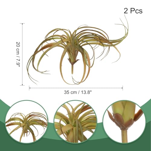 uxcell 1Pcs Artificial Succulent Plants Fake Pineapple Grass, 8 Inch Large Faux Succulents Unpotted Real Touch for DIY Home Wedding Garden Office Outdoor Decor, Green/Red Brown - color: Green/Red Brown