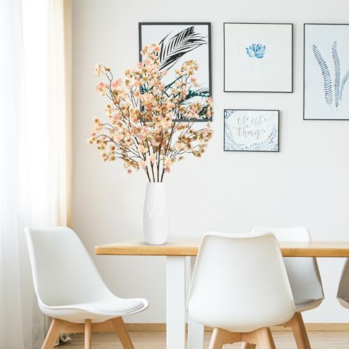 Sggvecsy Artificial Cherry Blossom Flowers 4 Pcs Faux Cherry Blossom Stems Faux Silk Cherry Blossom Branches 41’’ Fake Flowers Long Stems for Vase Arrangements Home Wedding Table Decor (Champagne) - color: Champagne