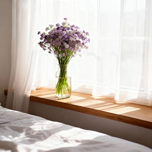 6 Pcs Babys Breath Artificial Flowers, Fake Babys Breath Flowers for Wedding Floral Arrangement Party Decor, Purple - color: Purple
