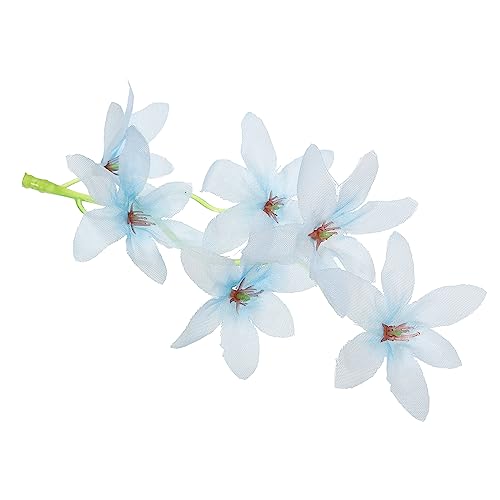 PATIKIL 7 Inch Artificial Orchid Flower, 24 Pcs Floating Candles Simulation Flower Cylinder Vase Fillers for Home Wedding Decoration, Blue - color: Blue