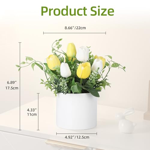 10 Real Touch Lilies, Lifelike Artificial Flowers for Wedding Decor, Home Garden Accents, and Elegant Easter Centerpieces - color: Yellow White, size: porcelain