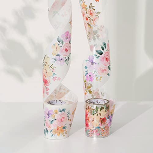 WT Flower Corridor Wide Washi Tape, Single Roll, Original Designs, Floral Decorative Tape, 60mm Wide, Washi Tape for Journaling, Bujo Planner Supplies, DIY Paper Tapes - color: WT Flower Corridor Washi Tape