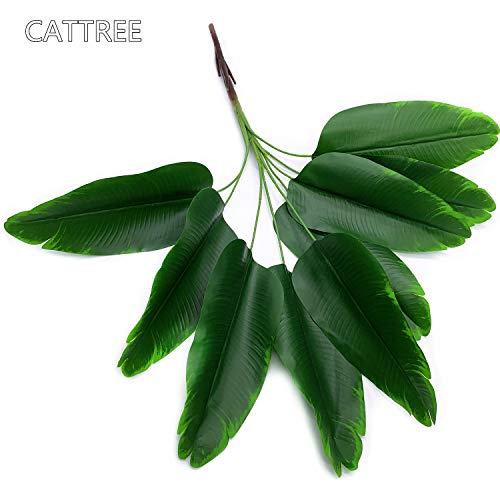 CATTREE Fake Plants Banana Tree, Artificial Plant Decor Tall Faux Tropical Palm Trees Home Room Greenery Decorations Plastic Leaves Foliage Stems Bulk Indoor Outdoor Garden Party Wedding Decoration - color: Banana Tree 1pcs