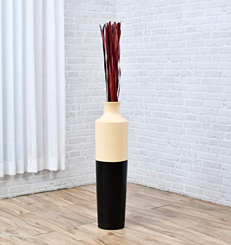 Leewadee Tall Vase Filler , Dried Palm Leaves – 2 Bunches of Colored Decor for Floor Vases, Naturally Dried Arrangements for Vintage Or Modern House Decor, 45 inches, Bordeaux - color: Bordeaux, style: Palm Leaf