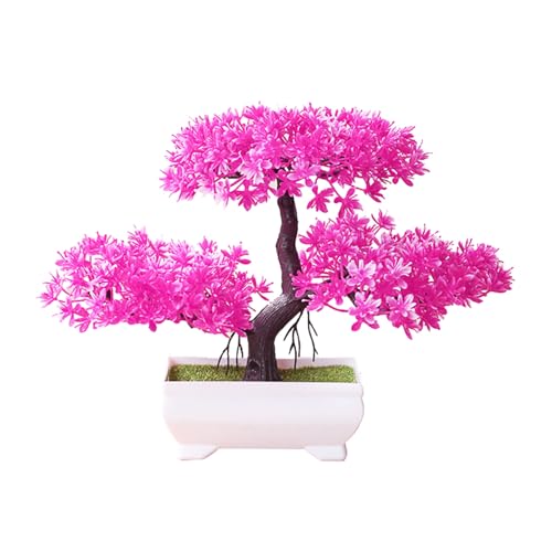 Talent Star Artificial Bonsai Tree Juniper Faux Plants Indoor Small Fake Plants Decor with Pots for Home Table Office Desk Bathroom Shelf Bedroom Living Room Farmhouse Decorations Wedding Tabletop Pi - color: Pink