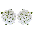 ZMZQ&flw 2 Bouquet Artificial Flowers 36 Heads Silk White Roses Fake Flowers Single Stem for Outdoor Bridal Wedding - color: White 36pcs
