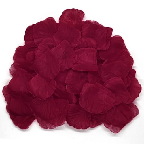 JHFGJGH 500 Pcs Exquisite Dark Red Rose Petals, Artificial Flower Petals for Weddings,Events Deco - color: Dark Red