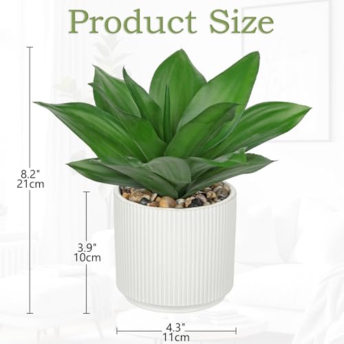 Hollyone Artificial Agave Plants Fake Succulent Agave Plant Potted in White Pot Succulents Aloe Plant for Desk Modern Office Living Room Table Shelf Home Indoor Outdoor Decor - color: Style 4