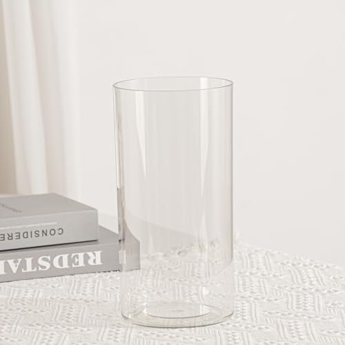 4 Pack Flower Vase Acrylic Cylinder,7.86" Tall Clear Vase for Centerpieces,Wedding Decorative,Home Décor, Non Breakable Plastic, 3.94"X7.86" Tall Round - Clear - size: Set of 4 - 3.94"x7.86"