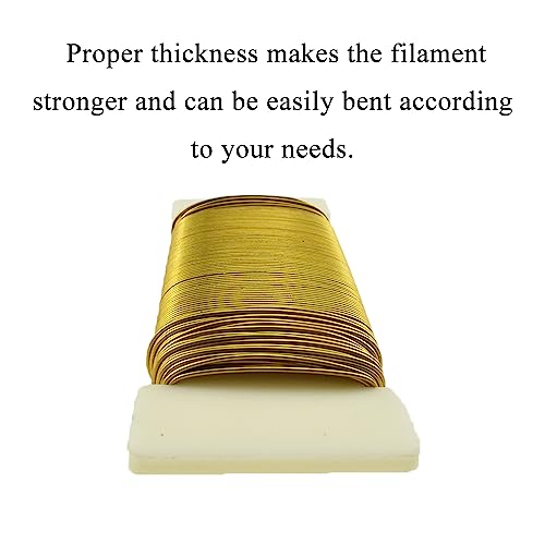 HAHIYO 22Gauge Dark Gold Metal Floral Wire - 1 Roll, 38 Yards (115 Feet) - Flexible Paddle Wire for Craft, Christmas Wreaths, Tree, Flower Arrangement, Bouquet Wrapping, Wedding, DIY - color: Dark Gold, size: 22Gauge-1P/38Yards
