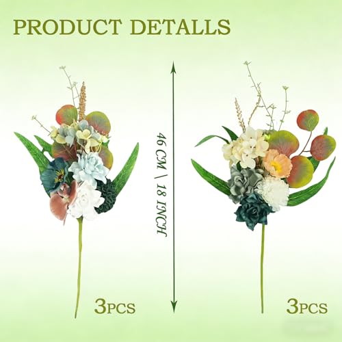 Bibelot Artificial Spring Floral Picks 6 Pcs, Spring Flower Stems 18 Inch with Dahlia, Orchid, Gardenia for Home Decor, Wedding, Seasonal Centerpieces - color: Stems