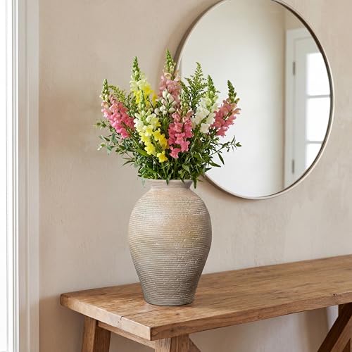 Ceramic Flower Vase for Home Decor, Rustic Farmhouse Vintage Retro Large Vase for Living Room, Kitchen, Bedroom, Decoration for House, Bookshelf, Dining Table, Office, Gift(9.3 inch) - color: Retro and Rustic-9.3"