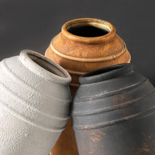 Rustic Farmhouse Flower Vase - 12.87 inch Tall Ceramic Vintage Vase for Home Decor, Living Room Shelf Decor, Enterway Table Decoration - color: 101-5-12.87in