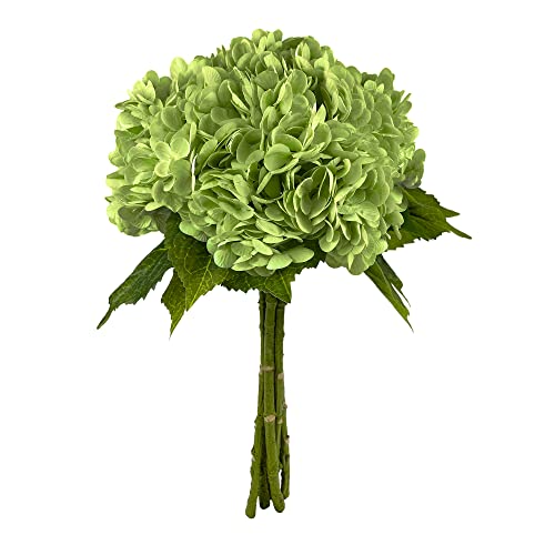 Yatim 21In Bottle Green Artificial Hydrangea Flowers 5 Pcs Real Touch 3D Print Latex Flowers for Wedding Centerpieces Bouquets DIY Floral Decor Home Decoration with Stems - color: Bottle Green