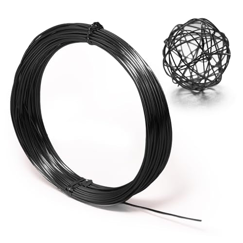 Aluminum Craft Wire, 33 Feet Bendable for Jewelry Making, Sculpting, Floral, Wreath, Crafting, Wire Wrapping, Beading Wire, Christmas Ornaments (Black, 18 Gauge) - color: Black, size: 18 Gauge