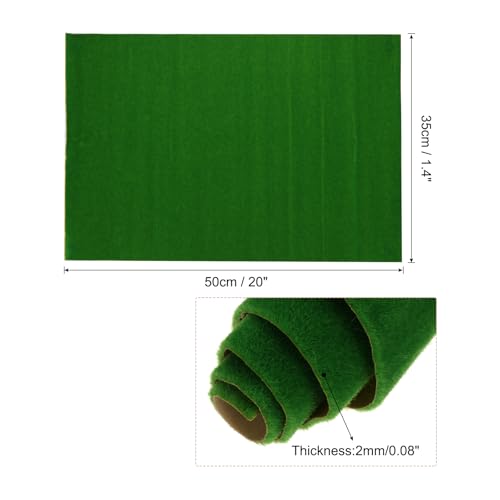 MECCANIXITY 5pcs Artificial Model Grass Mat 14" x 20"(35cm x 50cm) Green Small Realistic Fake Turf for Garden Lawn Decoration Model - color: Green
