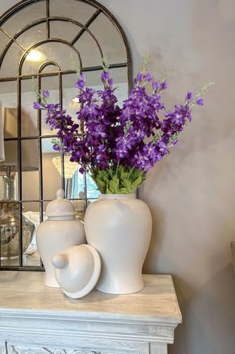 6PCS Purple Delphinium Artificial Flowers 33" Long Stem Larkspur Silk Flowers for Tall Vase, Wedding Centerpieces, Home Decor Indoor - color: Purple