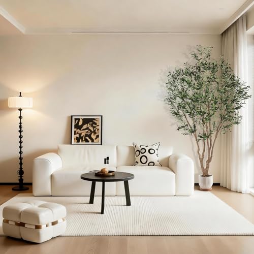 Faux Olive Tree 8ft - Large Olive Trees Artificial Indoor with Lifelike Trunk and Realistic Leaves - Full and Grand Design Fake Olive Tree for Modern Home Office Decor - size: 8ft